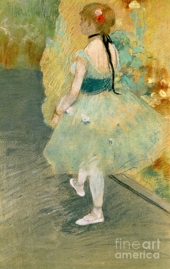 Edgar Degas Pastel - Dancer in Green, 1878 by Edgar Degas