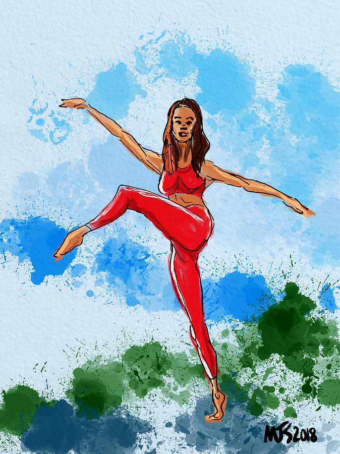 Dancer In Red Digital Art by Michael Kallstrom