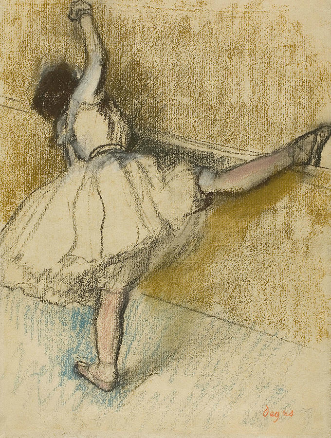 Dancer Stretching at the Bar Pastel by Edgar Degas