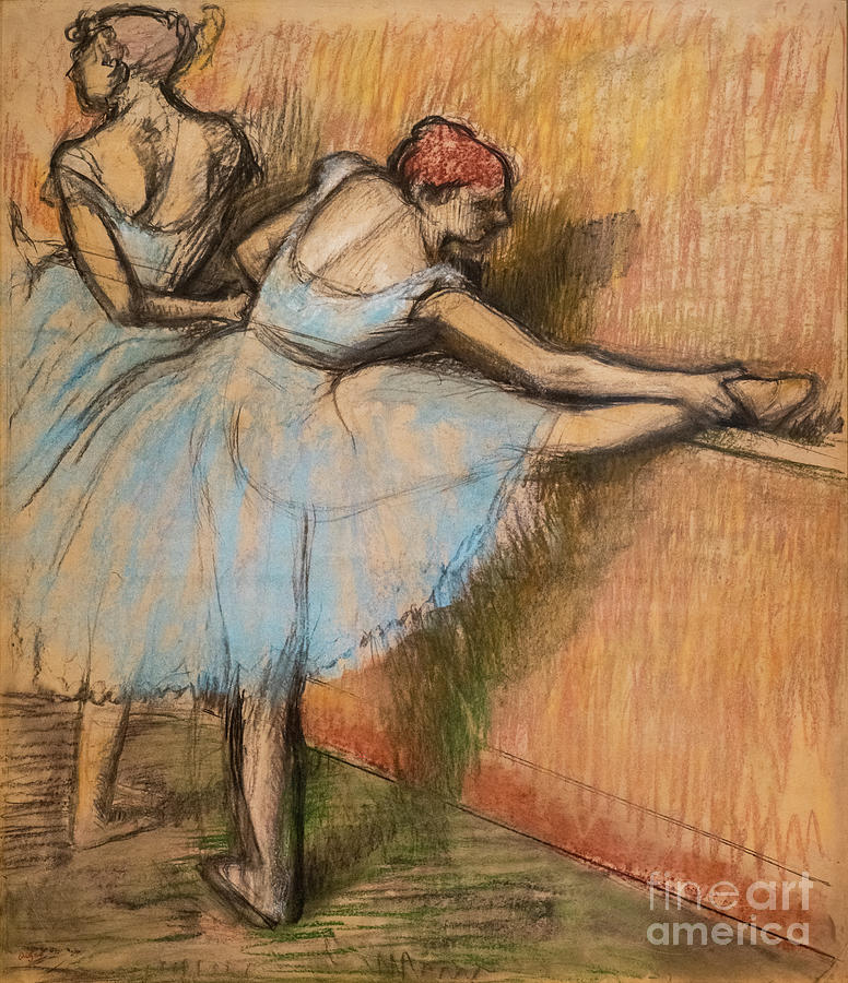 Dancers At The Helm Around 1900 Charcoal And Pastel Painting by Edgar Degas