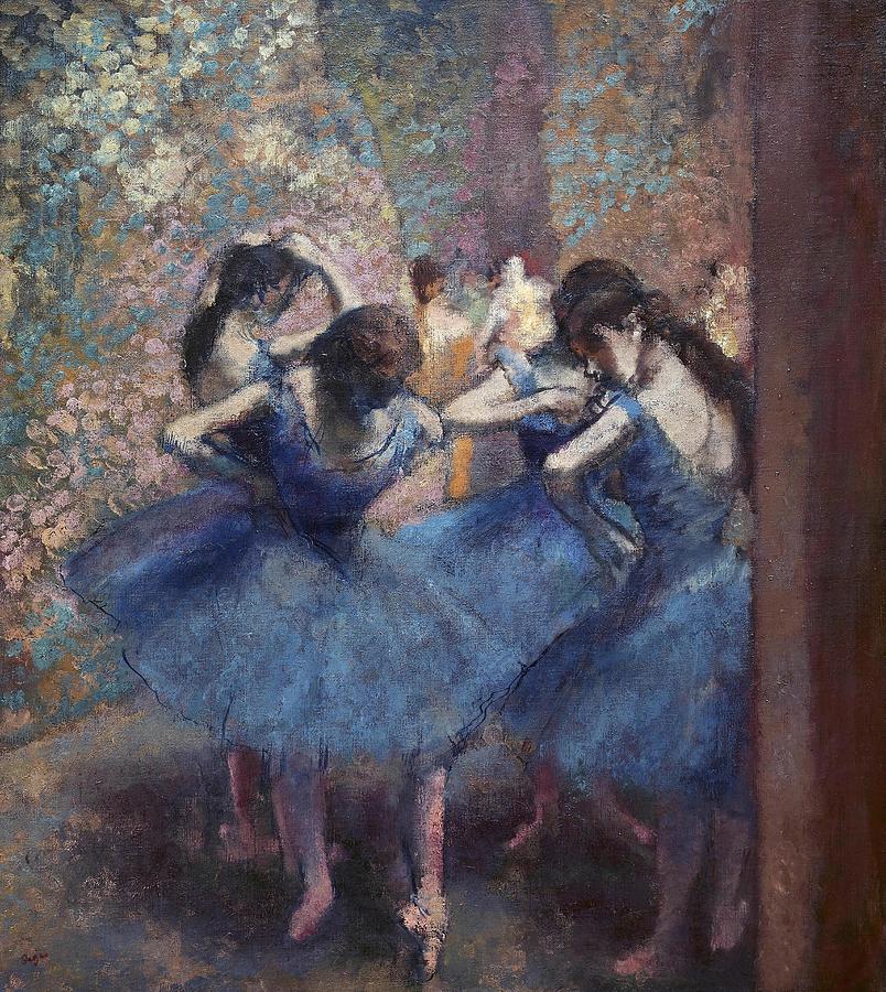 Dancers in blue - 1890 - 85x75,5 cm - oil on canvas. Painting by Edgar Degas -1834-1917-