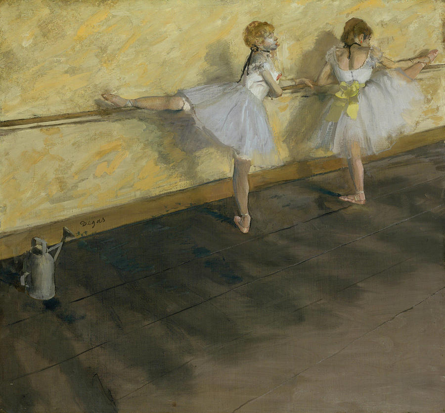 Impressionism Painting - Dancers Practicing at the Bar by Edgar Degas