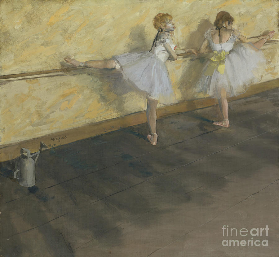 Dancers Practicing At The Barre Drawing by Heritage Images