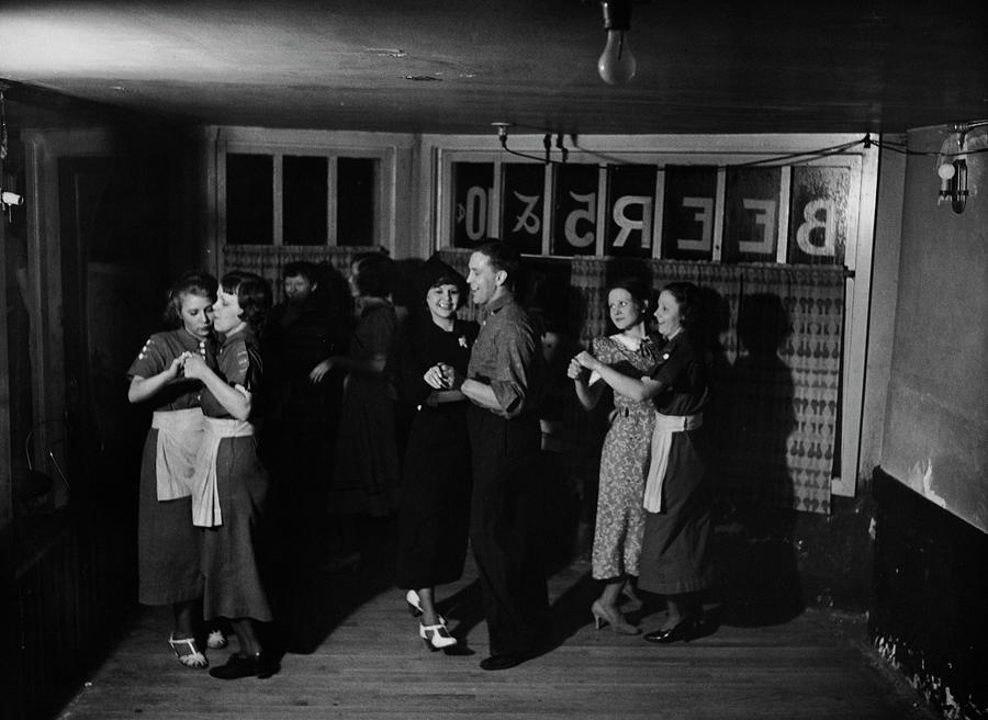 Black And White Photograph - Dancing At The New Deal Pool Room by Margaret Bourke-White