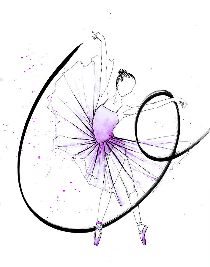 Dancing Digital Art - Dancing Ballerina I by Sd Graphics Studio