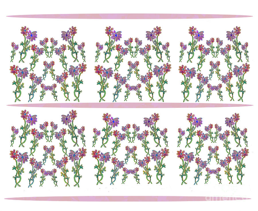 Floral Design Digital Art - Dancing Flower Design 2 by Jeannie Allerton