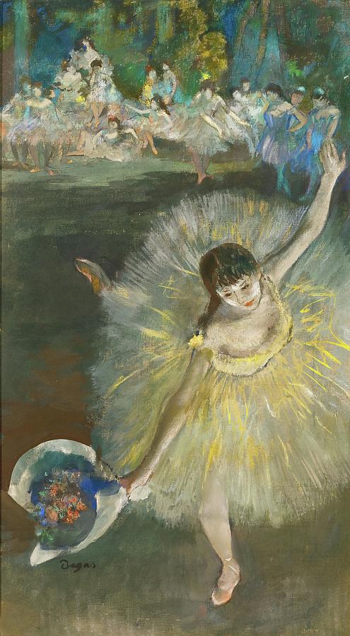 Dancing girl-Fin dArabesque Oil on canvas -1877-. Painting by Edgar Degas -1834-1917-