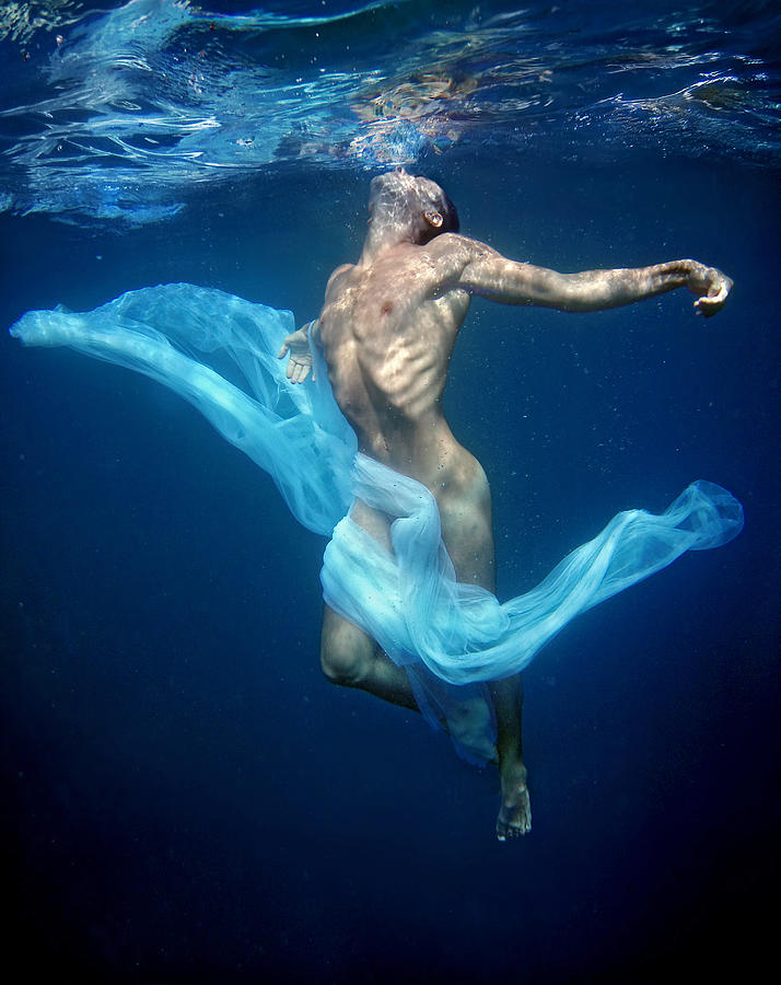 Fine Art Nude Photograph - Dancing Into Blue by Ddiarte