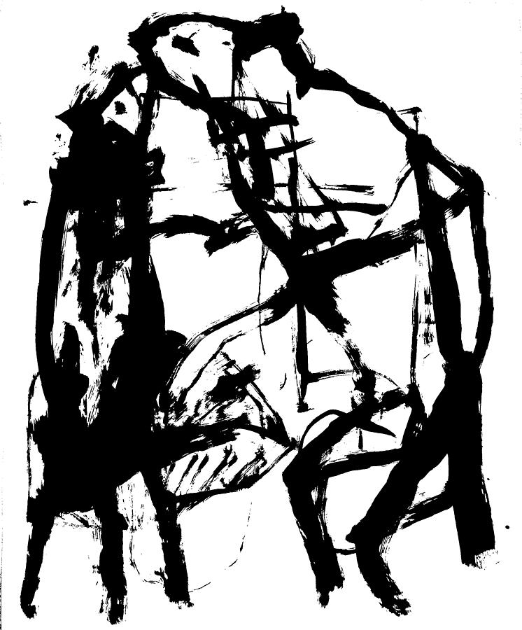 Black And White Drawing - Dancing rats by Edgeworth Johnstone