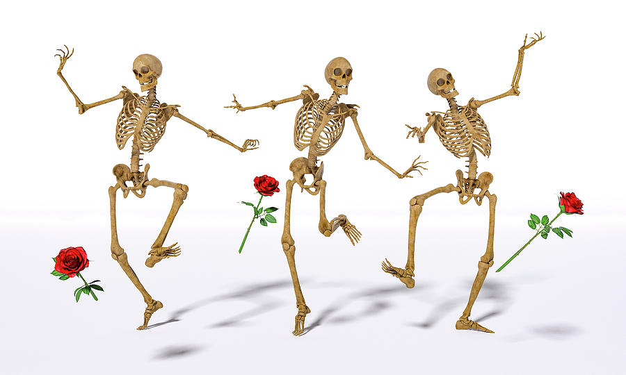Dancing Skeleton Trio Digital Art