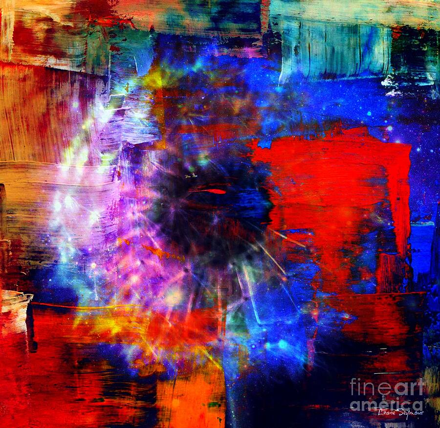 Dandelion In Abstraction Mixed Media by Leanne Seymour