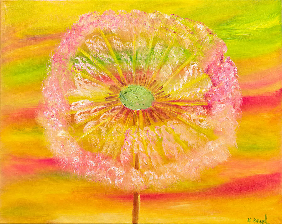 Dandelion Kaleidoscope Painting by Meryl Goudey