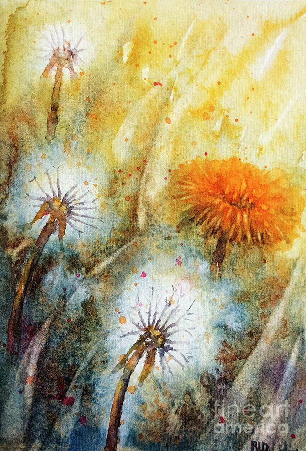 Dandelions Painting by Rebecca Davis