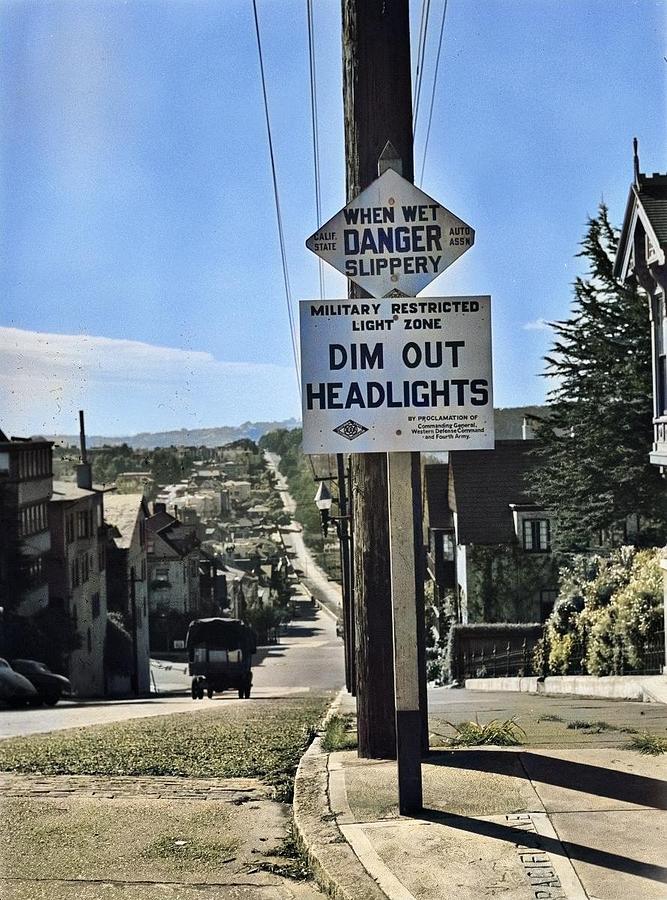Danger Hill  Sign On The Top Of A Hill In The Residential Section Of San Francisco, California. Janu Painting