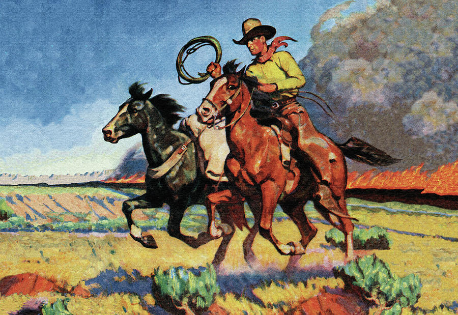 Danger in the West Painting by Arthur Roy Mitchell