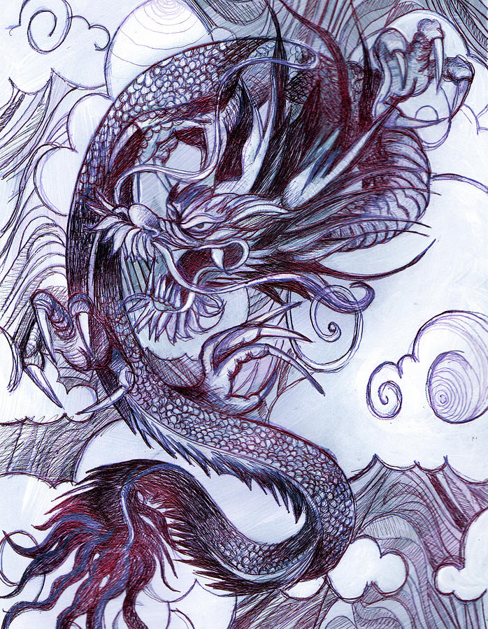 Dangerous Dragon Drawing by Stephen Humphries Fine Art America