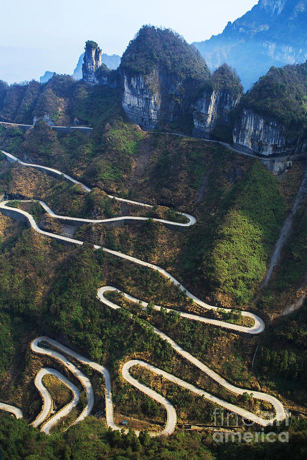Altitude Photograph - Dangerous Path In China by Kataleewan Intarachote Altitude Photograph - Dangerous Path In China by Kataleewan Intarachote