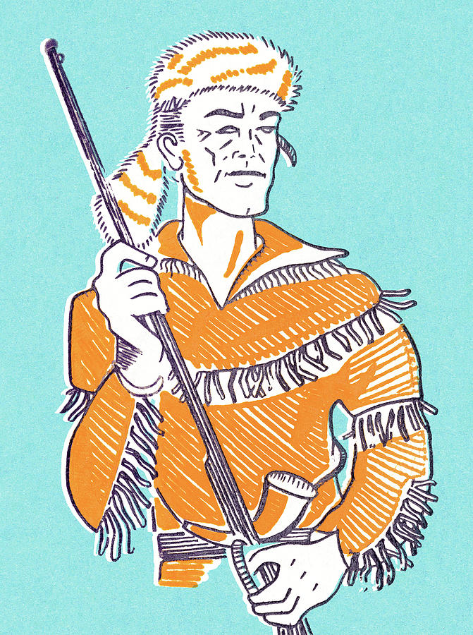 Vintage Drawing - Daniel Boone by CSA Images