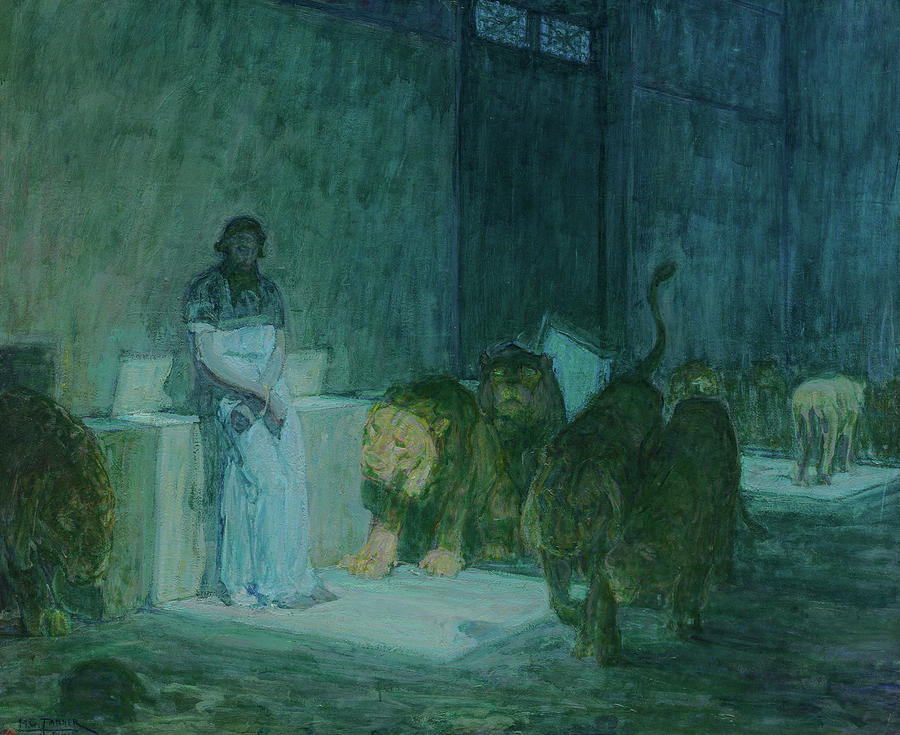 Jaws Painting - Daniel in the Lions Den, 1918 by Henry Ossawa Tanner