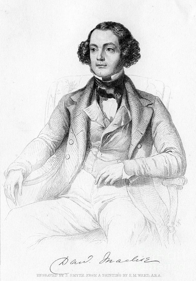 Daniel Maclise 1806-1870, Irish Artist Drawing by Print Collector