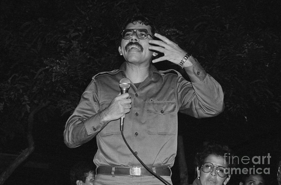 Daniel Ortega Speaking Against Reagan Photograph by Bettmann