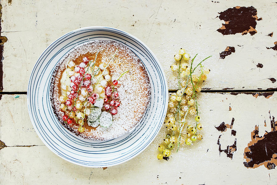 Danish Pancake With Red And White Currant Berries Photograph by Yuliya Gontar