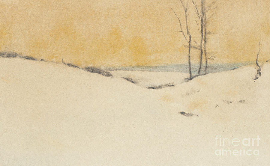 Dans la neige, 1916  Painting by Fernand Khnopff