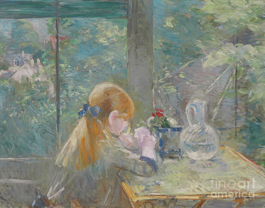 Dans la veranda, 1884 Painting by Berthe Morisot