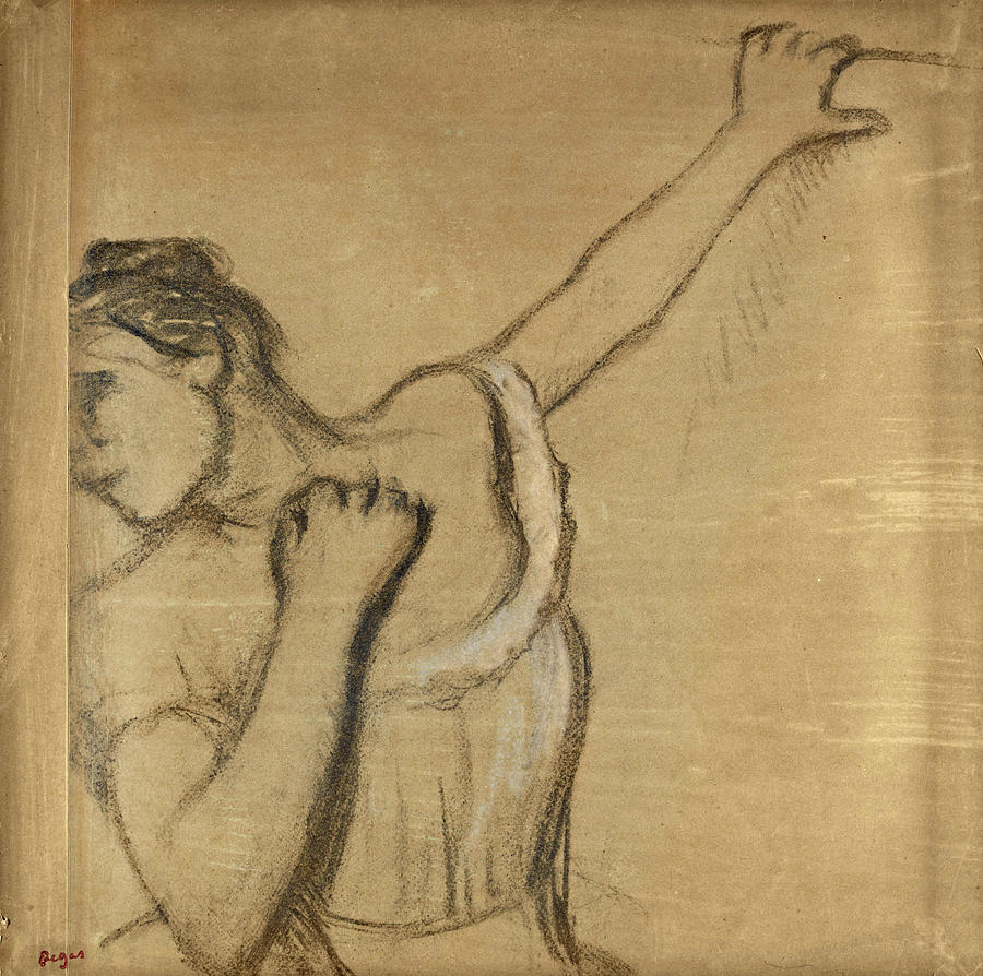 Danseuse. Buste Drawing by Edgar Degas