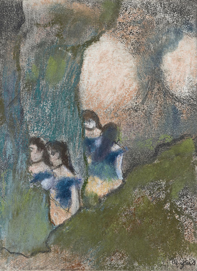 Danseuses dans la Coulisse Drawing by Edgar Degas