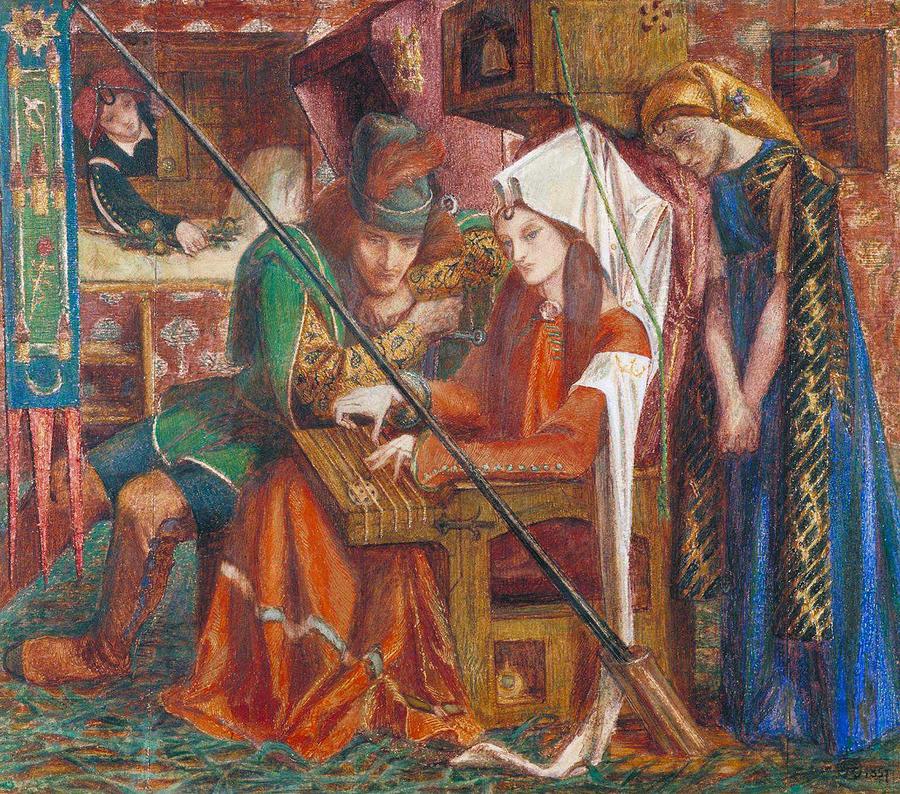 Dante Gabriel Rossetti The Tune Of The Seven Towers 1857 Painting