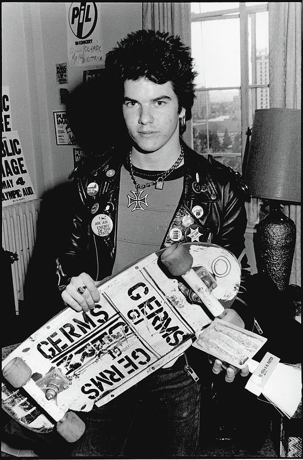 Darby Crash Of The Germs With Skateboard Photograph by Gary  Leonard