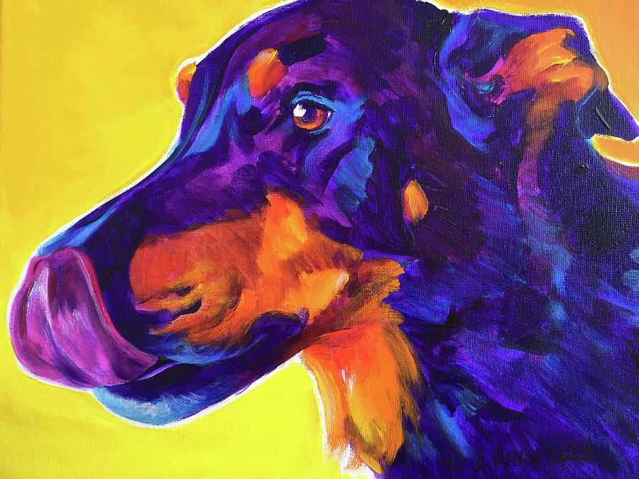 Dog Painting - Darcy by Dawgart