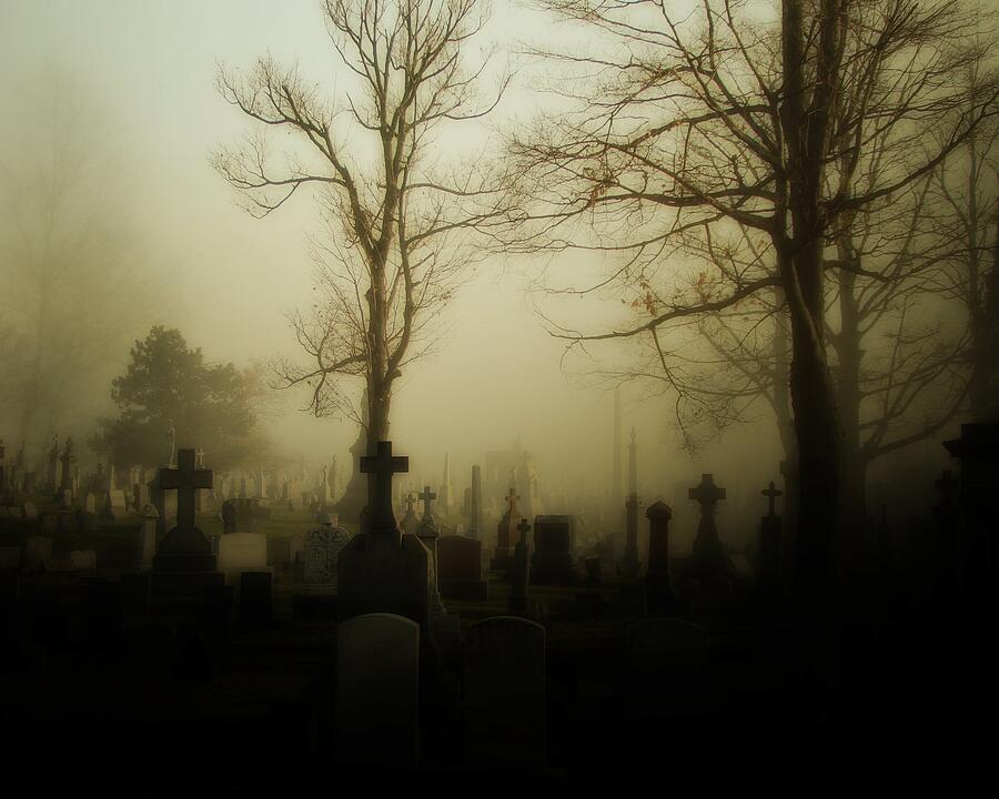 Dark And Foggy Necropolis Photograph by Gothicrow Images - Fine Art America