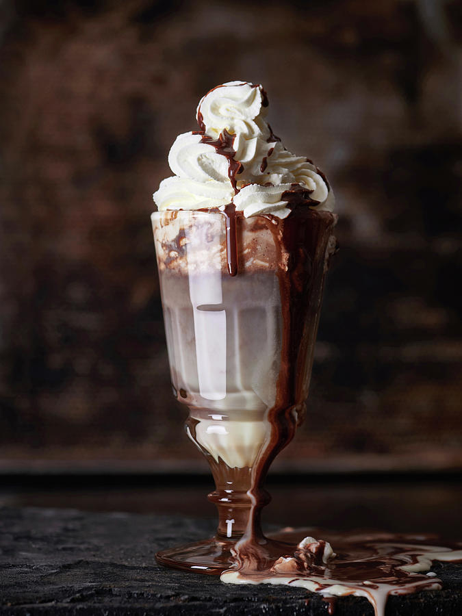 Dark And White Chocolate With Cream In A Glass Photograph by Sylvia Meyborg
