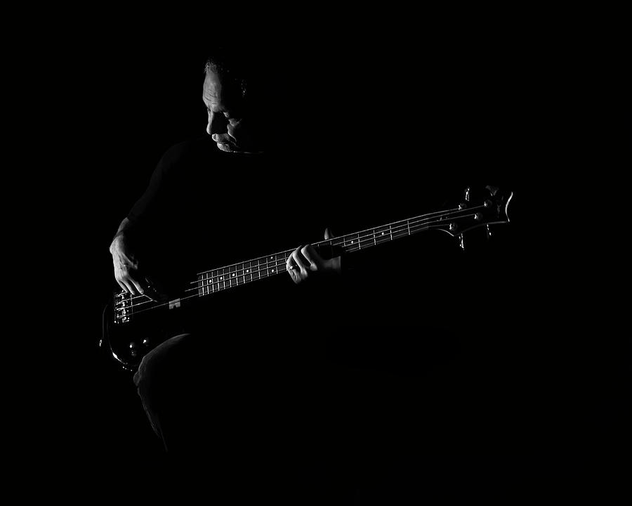 Dark Bass Player Photograph by Deidre Elzer-Lento