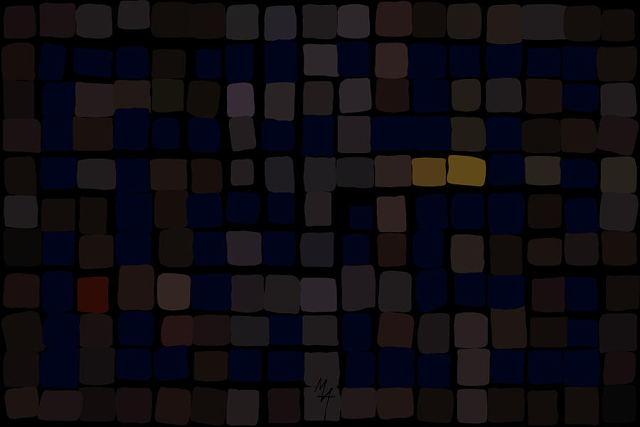 Dark Blue Labyrinth Digital Art by Attila Meszlenyi