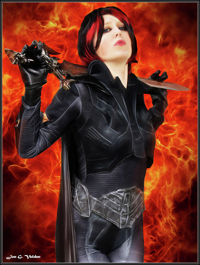 Dark Heroine With A Sword Photograph by Jon Volden