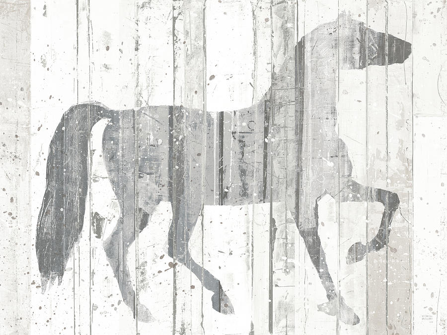 Animal Mixed Media - Dark Horse Gray Crop by Michael Mullan
