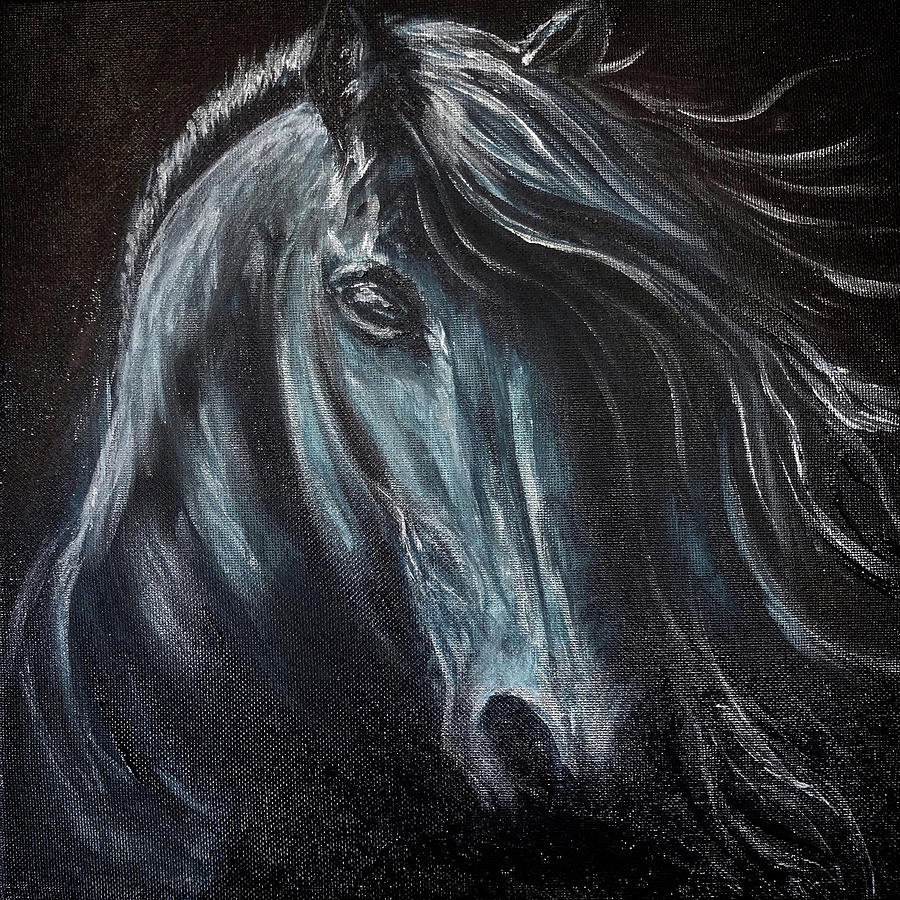 Dark Horse Painting by Michelle Pier