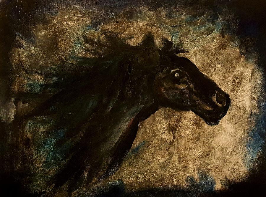 Dark Horse sketch          38 Painting by Cheryl Nancy Ann Gordon