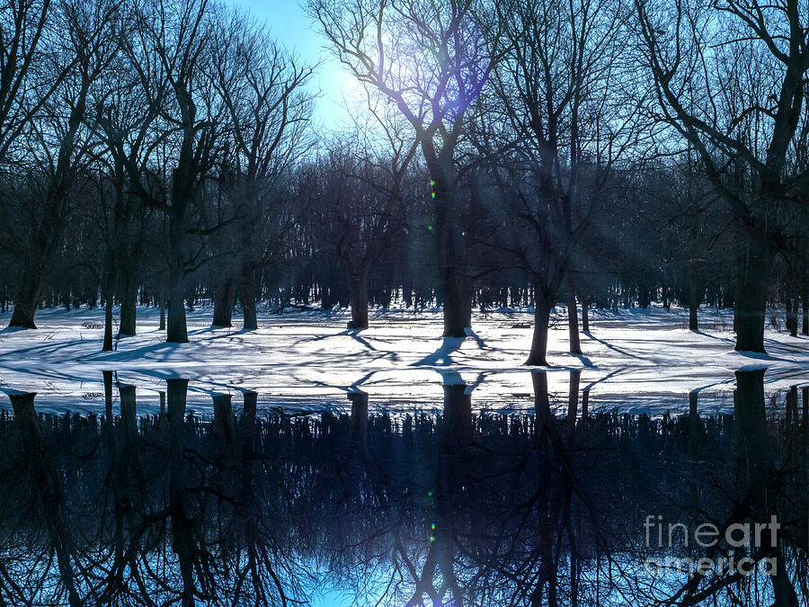 Dark Icy Waters in Winter Scene Photograph by Sandra Js