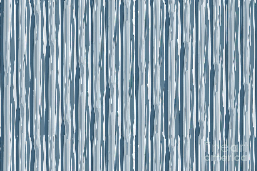 Abstract Digital Art - Dark Sea Blue Bold Grunge Vertical Stripe Pattern Inspired by Chinese Porcelain PPG1160-6 by PIPA Fine Art - Simply Solid