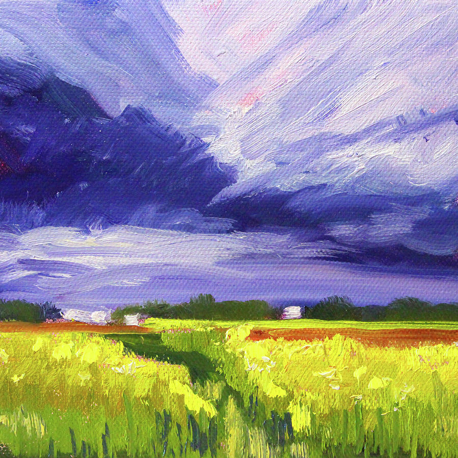 Dark Sky Landscape Painting by Nancy Merkle