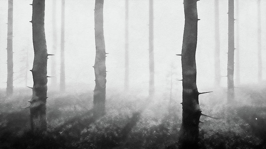 Darkwood Forest - 02 Painting by AM FineArtPrints