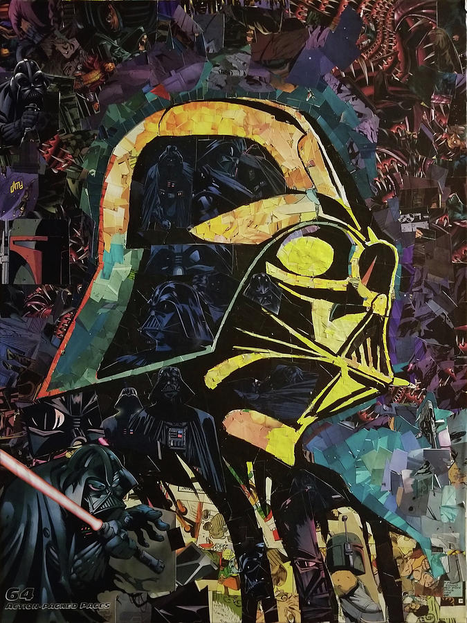 Star Wars Mixed Media - Darth Vader mosaic collage by Kyle Willis