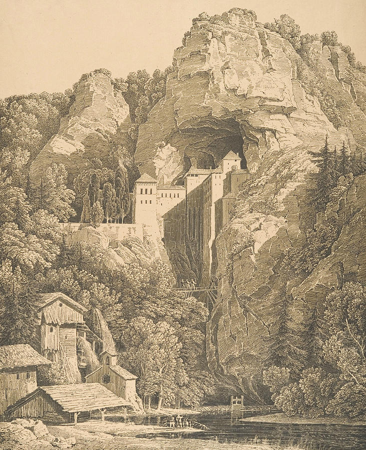 Das Schloss Prediama in Crein XII Stund - von Triest Relief by Karl Friedrich Schinkel