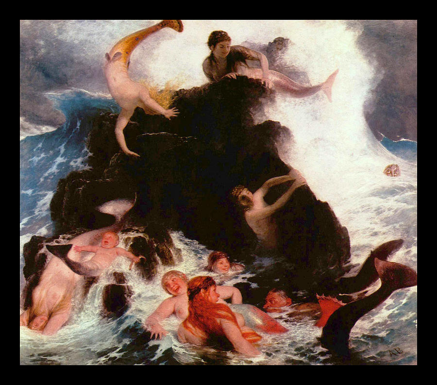 Mermaid Painting - Das Spiel der Najaden by Arnold Bcklin