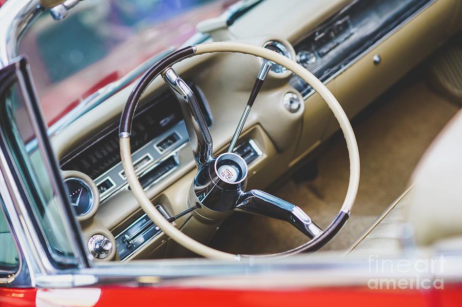 Dashboard and steering wheel of Photograph by Joaquin Corbalan