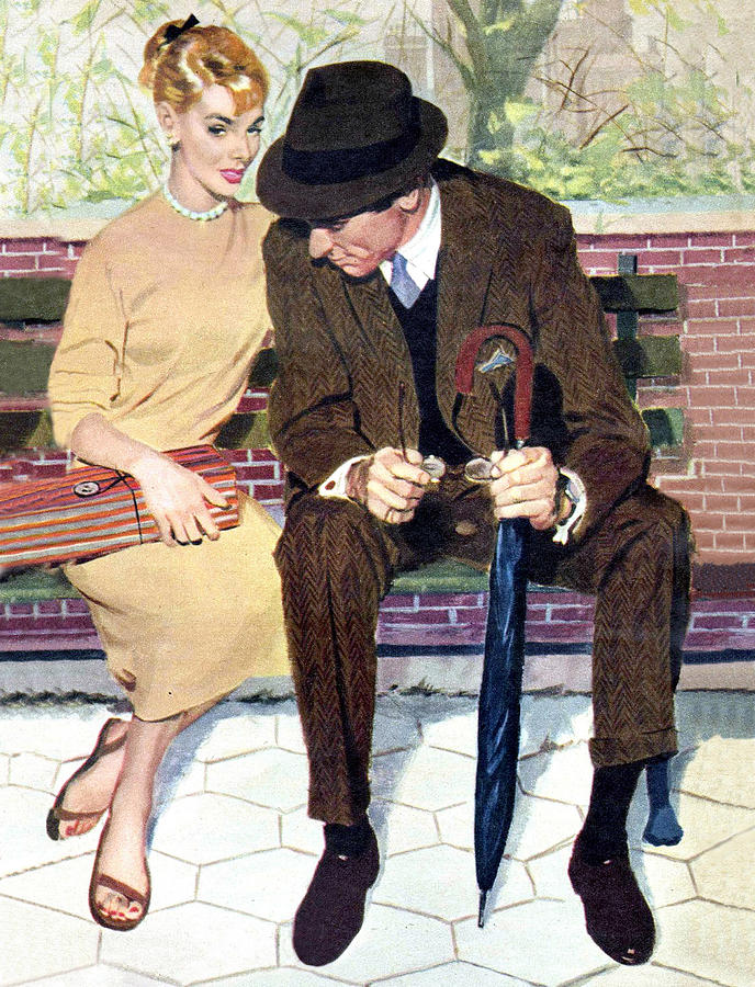Date in the park Painting by Long Shot